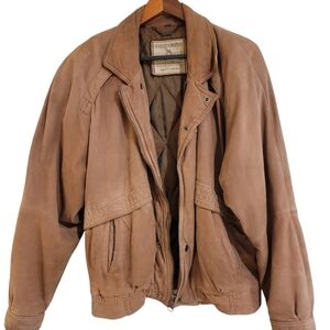 Members Only Classic VINTAGE Leather Brown Jacket Size 40 DISTRESSED PRE…